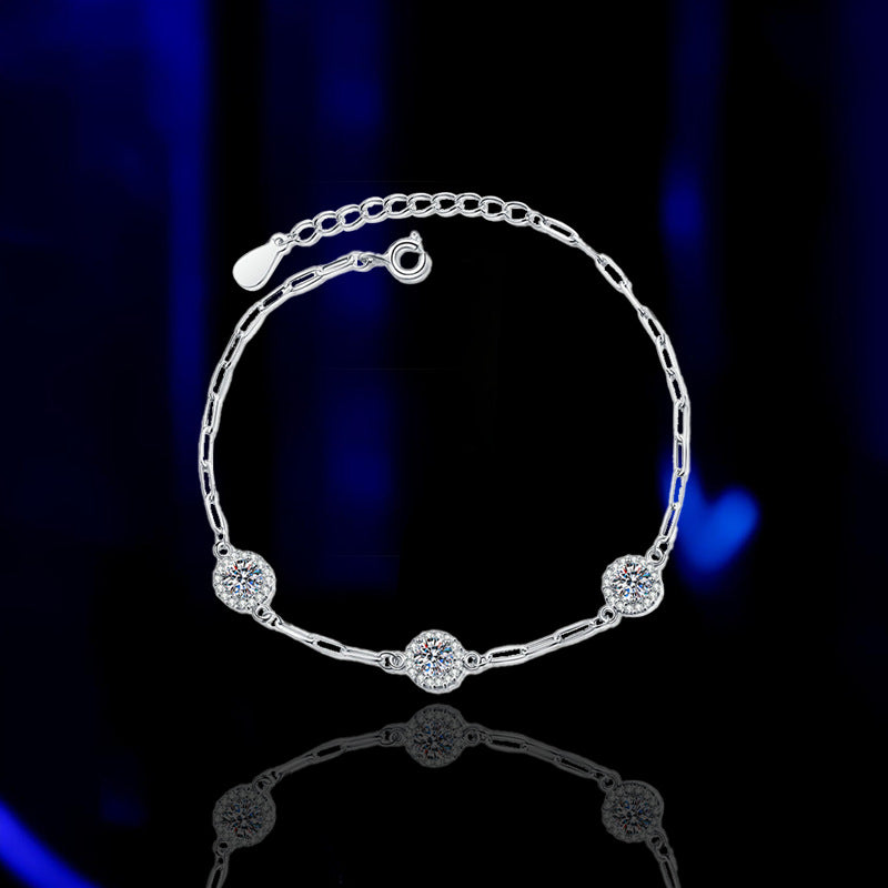 Sterling Silver Bracelet Diamond Bracelet