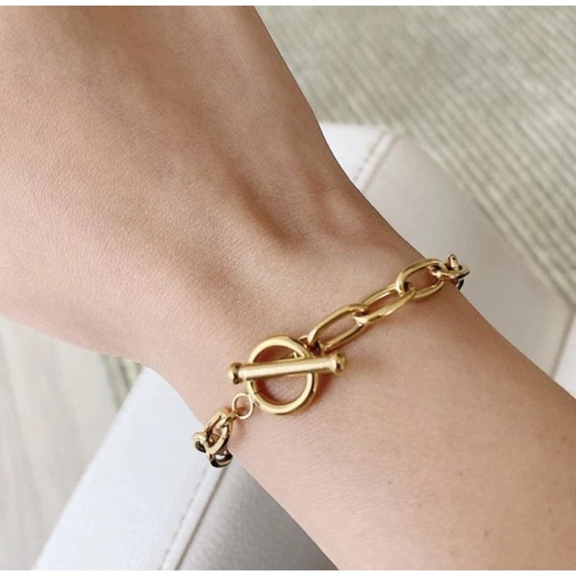 Gold Paperclip Bracelet
