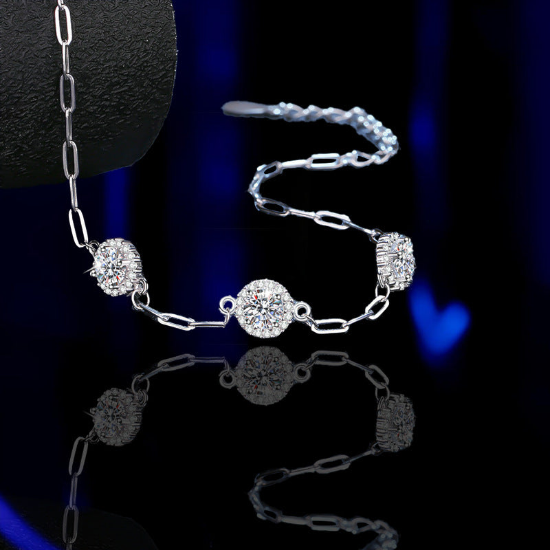 Sterling Silver Bracelet Diamond Bracelet